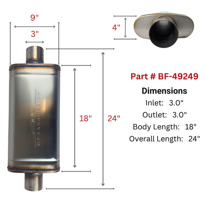 B2 Fabrication BF-49249 Performance muffler in stainless steel