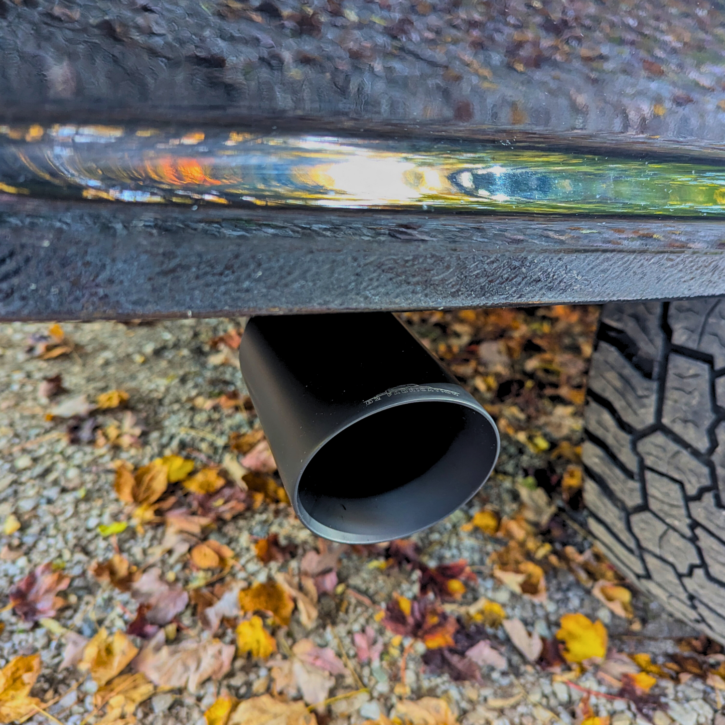 Black 4 inch exhaust tip for the Ford Ranger