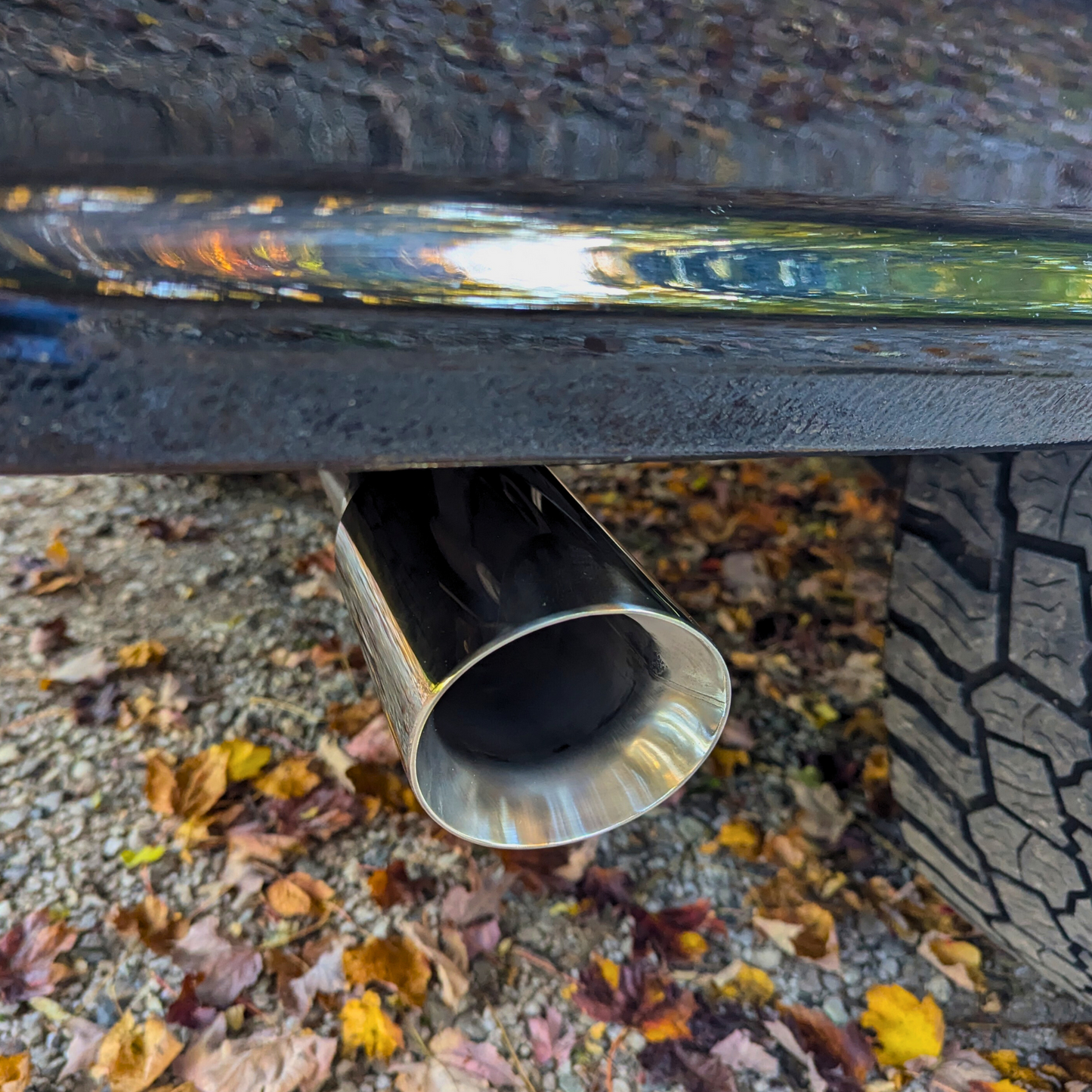 stainless steel performance exhaust system with 4" polished exhaust tip for the Ford Ranger