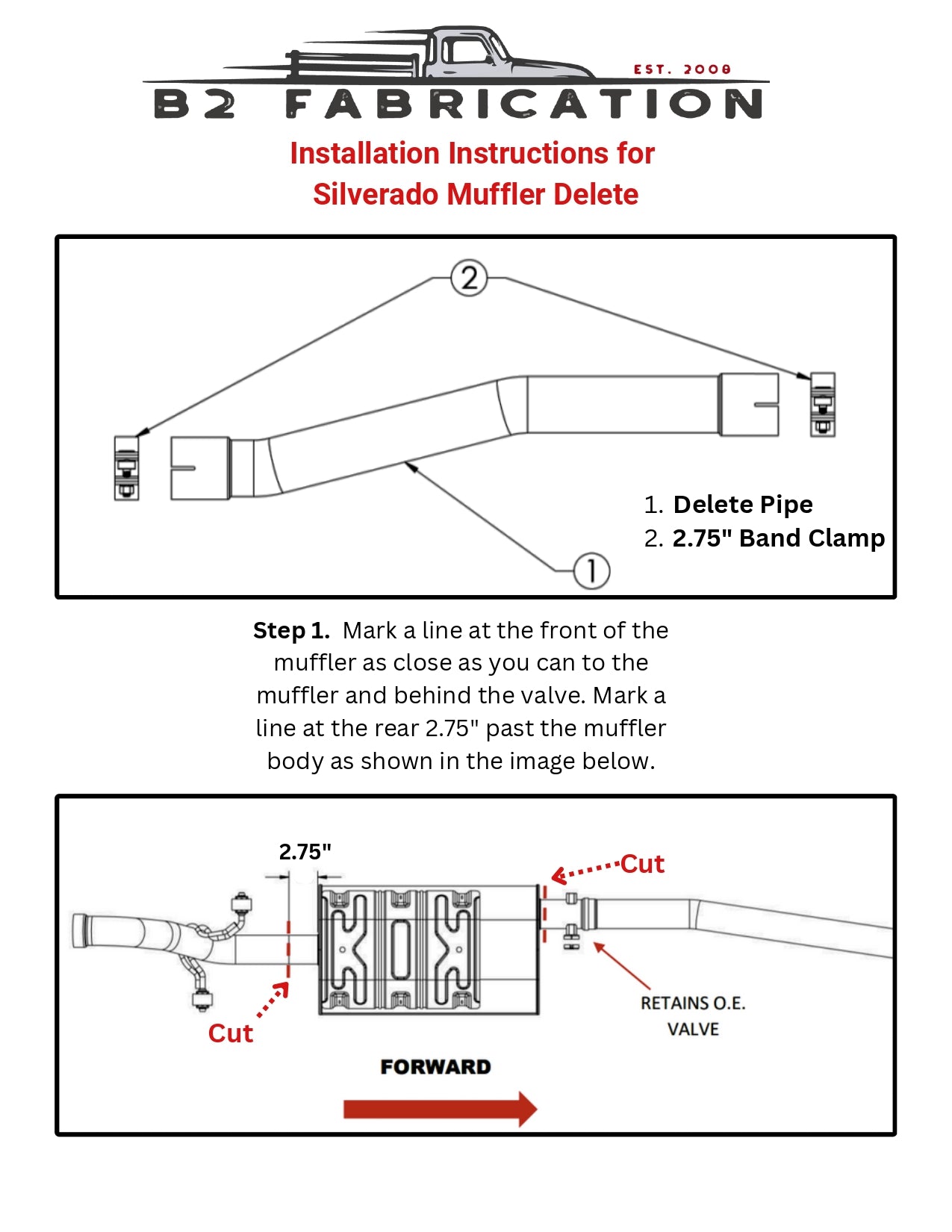 Chevy Silverado muffler delete instructions