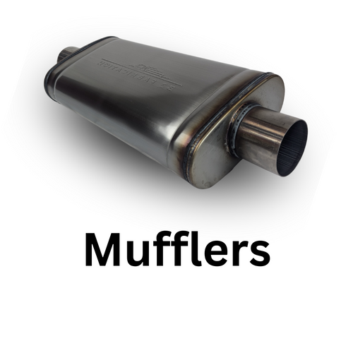 Universal performance mufflers in stainless steel