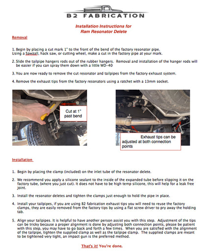 Ram resonator delete install instructions